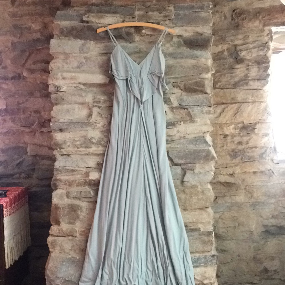 Sage green low-back Maxi dress